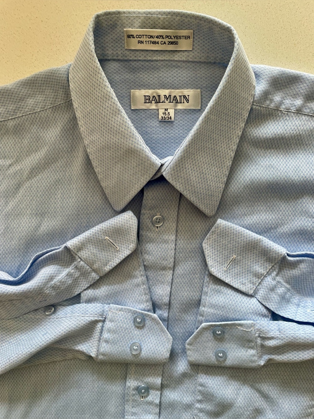 Balmain - Cotton blend dress shirt Size Medium (15.5”neck)